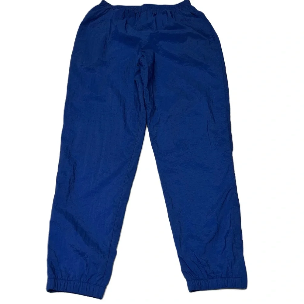 Vntg Reebok Womens Jogger Pants Size L High Rise Tapered Gym 90s Streetwear Blue